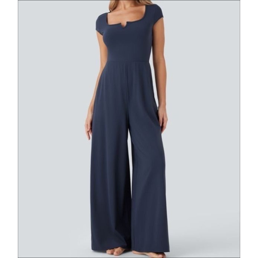 Halara Wide Leg Jumpsuit Size Small Navy Blue